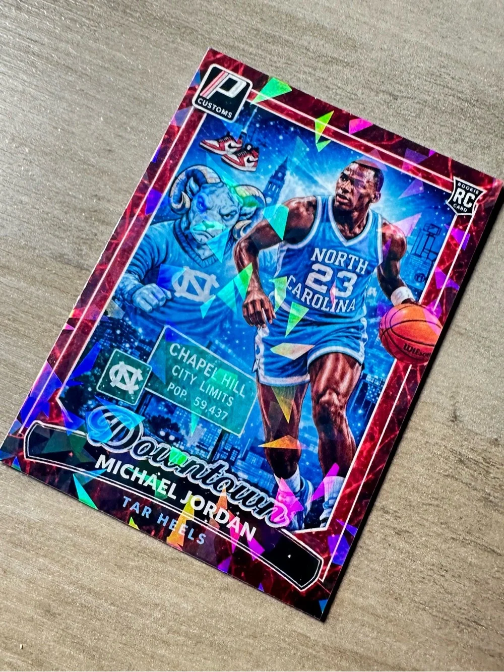 Michael Jordan Rookie Downtown Holo Novelty Card. North Carolina. Chicago Bulls.